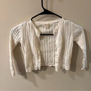 Crewcuts White Cable Knit Cardigan